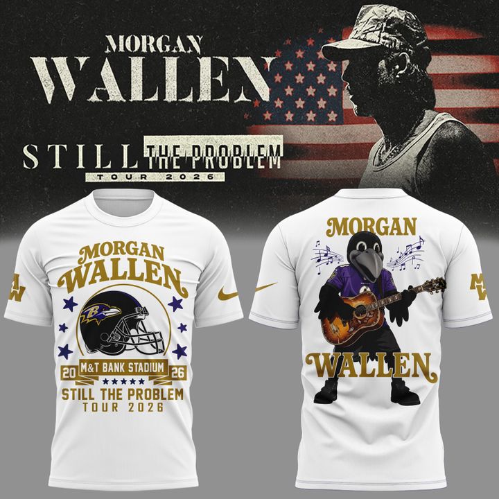 01.2. Perfect Tshirt Morgan Wallen x Baltimore Ravens - Still The Problem Tour 2026 T-Shirt