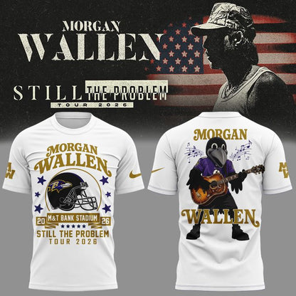 01.2. Perfect Tshirt Morgan Wallen x Baltimore Ravens - Still The Problem Tour 2026 T-Shirt