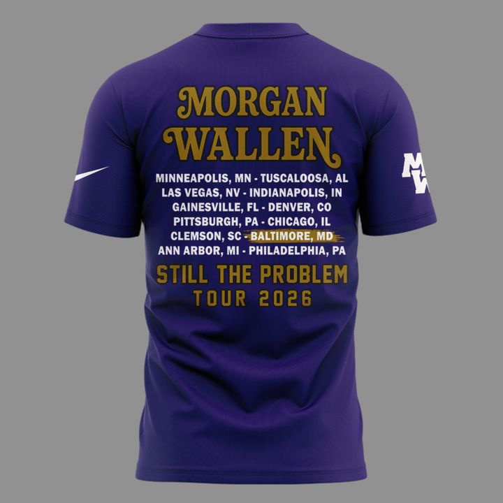 02.2. Still The Problem Tour 2026 - Morgan Wallen x Baltimore Ravens T-Shirt