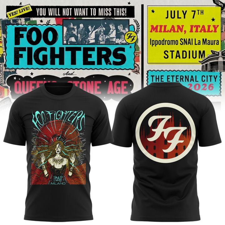 Exclusive Foo Fighters I-Days Milano 2026 T-shirt