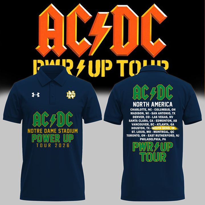 Special AC/DC x Notre Dame Football - Power Up Tour 2026 Polo