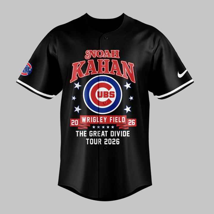 04.10. Black Jersey Noah Kahan x Chicago Cubs - Wrigley Field Event Jersey - The Great Divide Tour 2026 Baseball Jersey