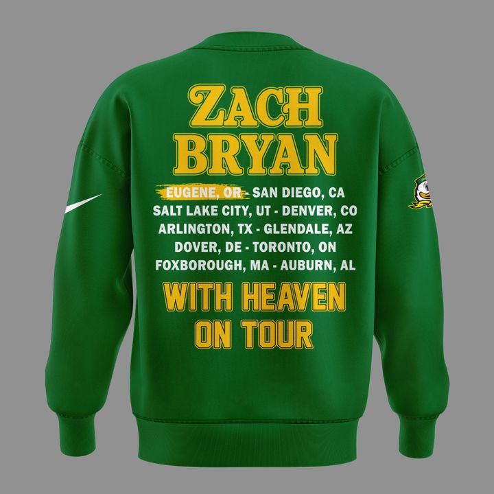 Limited Edition Zach Bryan x Oregon Football - With Heaven On Tour 2026 Sweatshirt