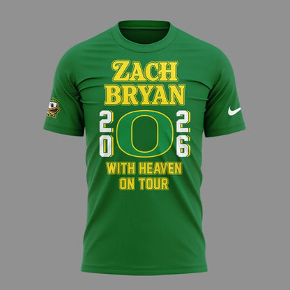 New Shirt Zach Bryan x Oregon Football - With Heaven On Tour T-Shirt