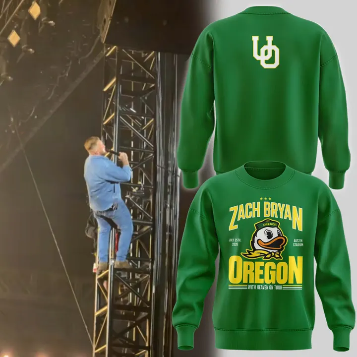 Exclusive Sweatshirt Zach Bryan x Oregon Football - With Heaven On Tour 2026 Sweatshirt