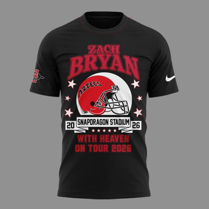 01. Zach Bryan x San Diego State Football - With Heaven On Tour 2026 T-Shirt