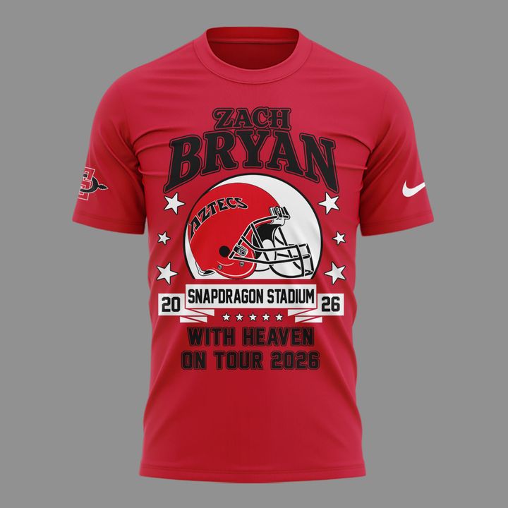 01. Zach Bryan x San Diego State Football - With Heaven On Tour 2026 T-Shirt