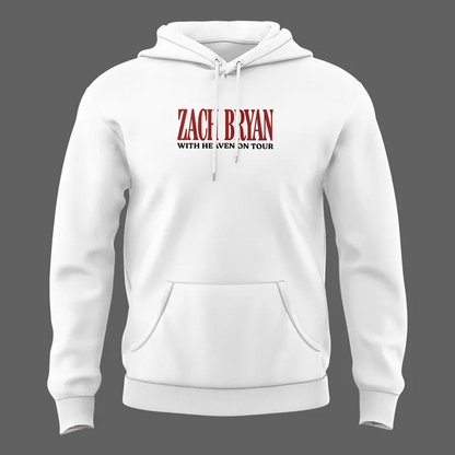 White Hoodie Zach Bryan - Salt Lake City, UT Event - With Heaven On Tour 2026 Hoodie
