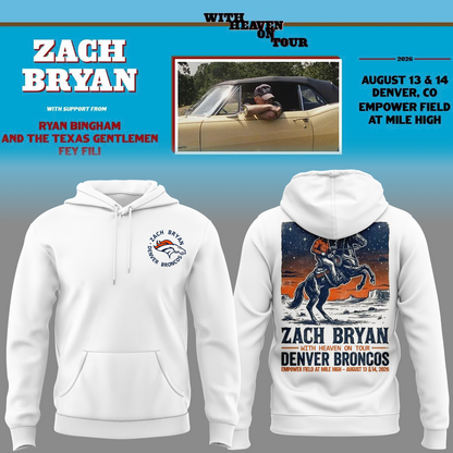 Exclusive Version Zach Bryan x Denver Broncos Hoodie