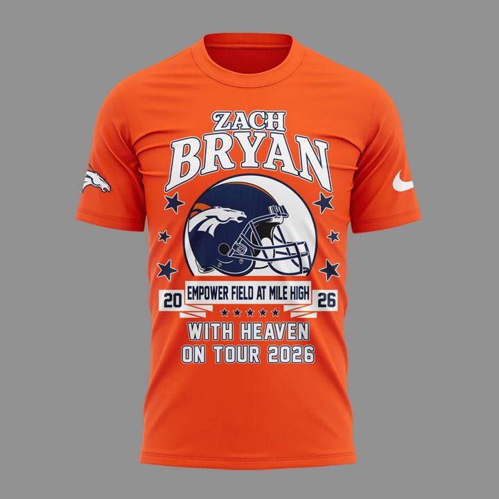 01. Zach Bryan x Denver Broncos - With Heaven On Tour 2026 T-Shirt