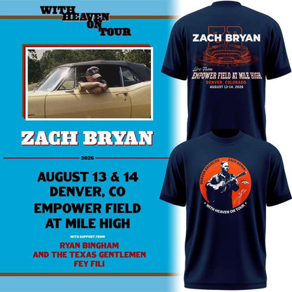 2026 Zach Bryan x Denver Broncos Event T-Shirt