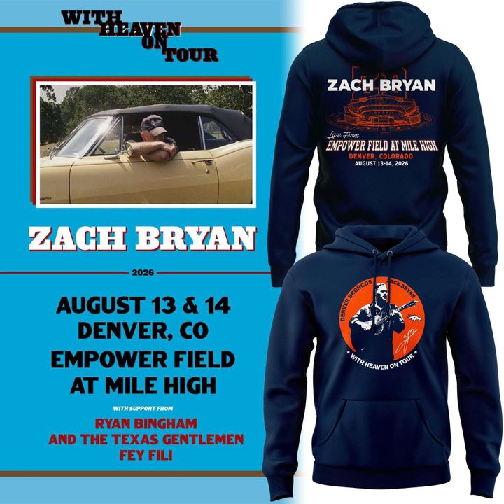 2026 Zach Bryan x Denver Broncos Event Hoodie