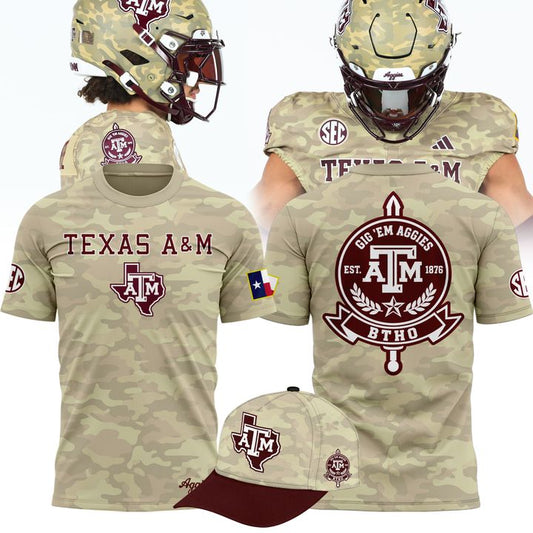 Texas A&M Aggies Honor & Support Camo T-Shirt