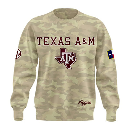 Texas A&M Aggies Honor & Support Camo Sweatshirt
