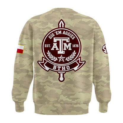 Texas A&M Aggies Honor & Support Camo Sweatshirt