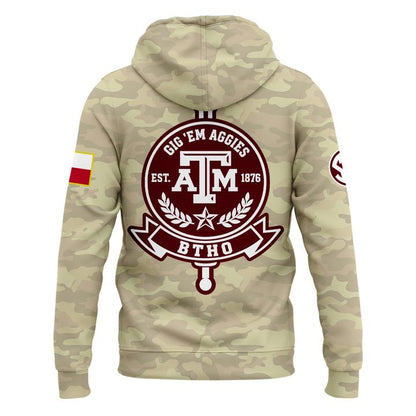 Texas A&M Aggies Honor & Support Camo Hoodie