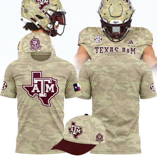 Texas A&M Aggies Honor & Support Camo T-Shirt