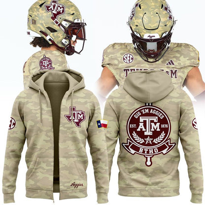 Texas A&M Aggies Honor & Support Camo Zip Hoodie