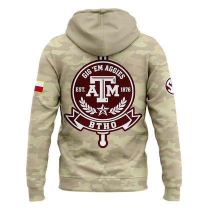 Texas A&M Aggies Honor & Support Camo Zip Hoodie