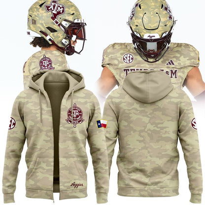 Texas A&M Aggies Honor & Support Camo Zip Hoodie