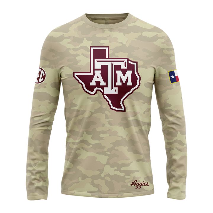 Texas A&M Aggies Honor & Support Camo Long Tee