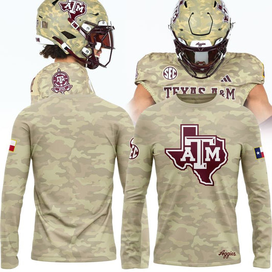 Texas A&M Aggies Honor & Support Camo Long Tee