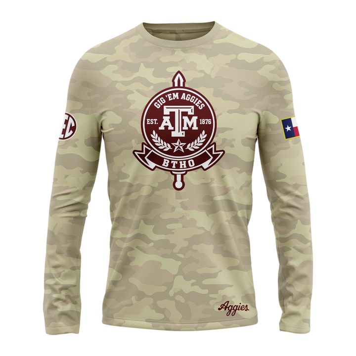Texas A&M Aggies Honor & Support Camo Long Tee