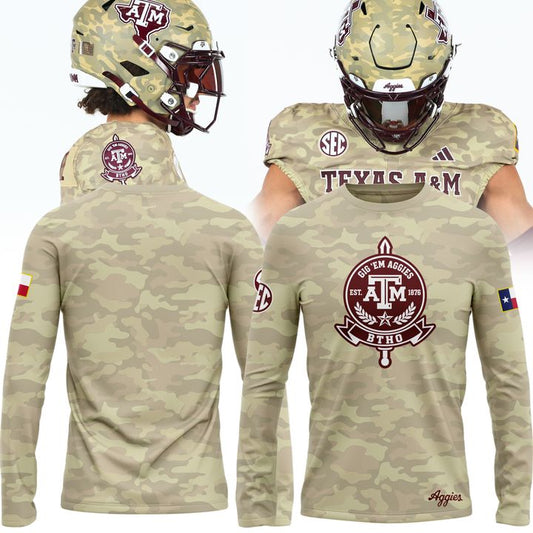 Texas A&M Aggies Honor & Support Camo Long Tee