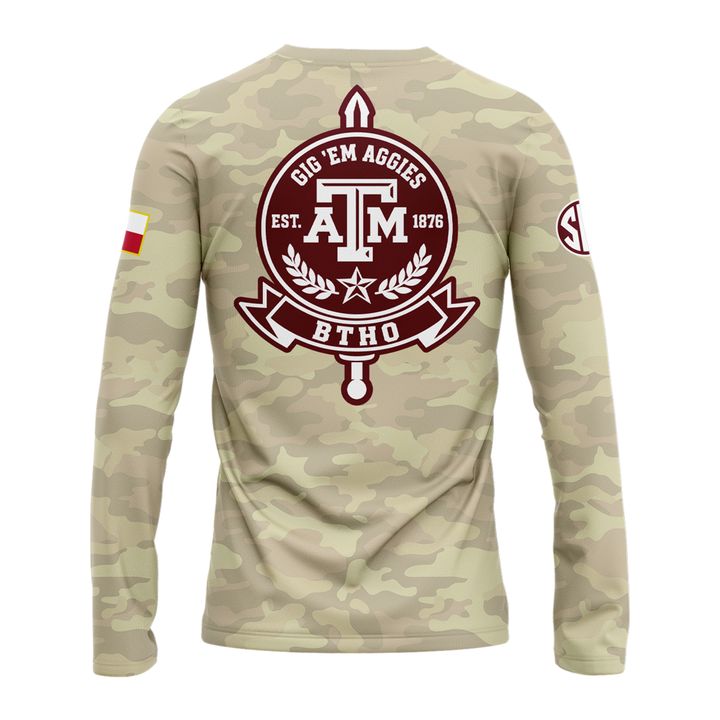 Texas A&M Aggies Honor & Support Camo Long Tee