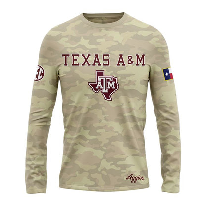 Texas A&M Aggies Honor & Support Camo Long Tee