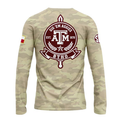 Texas A&M Aggies Honor & Support Camo Long Tee