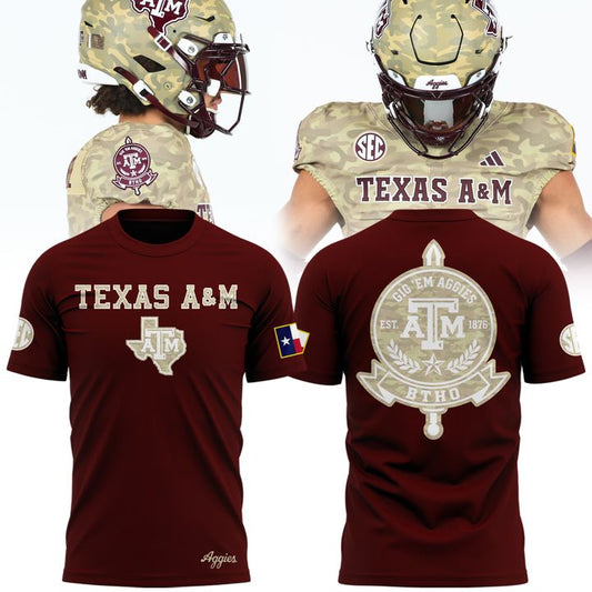 Texas A&M Aggies Honor & Support Camo Logo T-Shirt