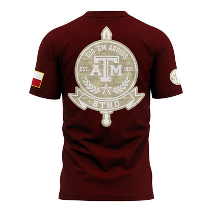 Texas A&M Aggies Honor & Support Camo Logo T-Shirt