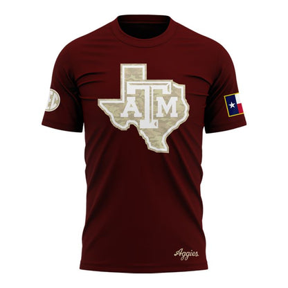 Texas A&M Aggies Honor & Support Camo Logo T-Shirt