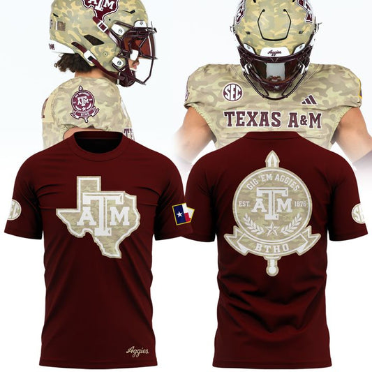 Texas A&M Aggies Honor & Support Camo Logo T-Shirt