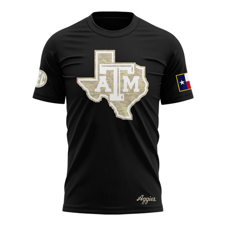 Texas A&M Aggies Honor & Support Camo Logo T-Shirt