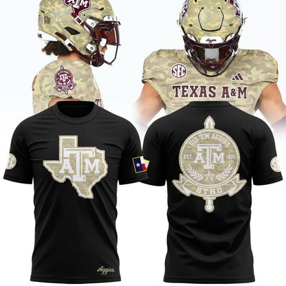 Texas A&M Aggies Honor & Support Camo Logo T-Shirt