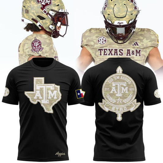 Texas A&M Aggies Honor & Support Camo Logo T-Shirt