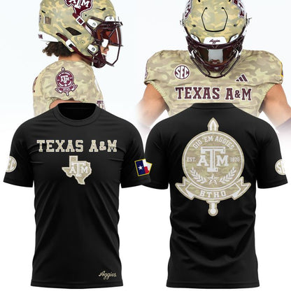 Texas A&M Aggies Honor & Support Camo Logo T-Shirt