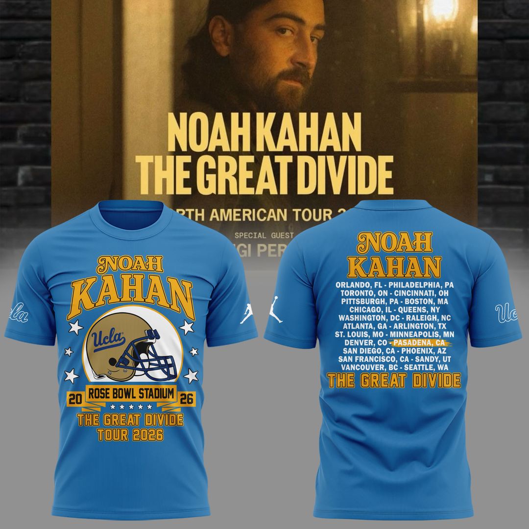 Limited Edition Noah Kahan x UCLA Bruins Football - The Great Divide Tour 2026 T-Shirt