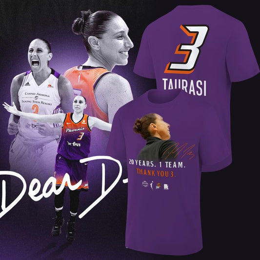Unisex round21 Diana Taurasi Purple Phoenix Mercury 20 Years 1 Team Portrait T-Shirt