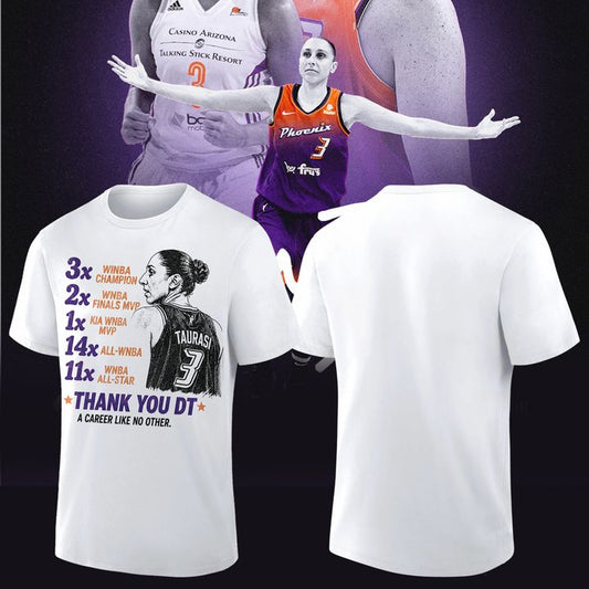 2. Unisex Diana Taurasi White Phoenix Mercury 20 Years 1 Team Portrait T-Shirt