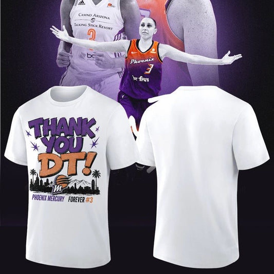 3. Unisex Diana Taurasi White Phoenix Mercury 20 Years 1 Team Portrait T-Shirt