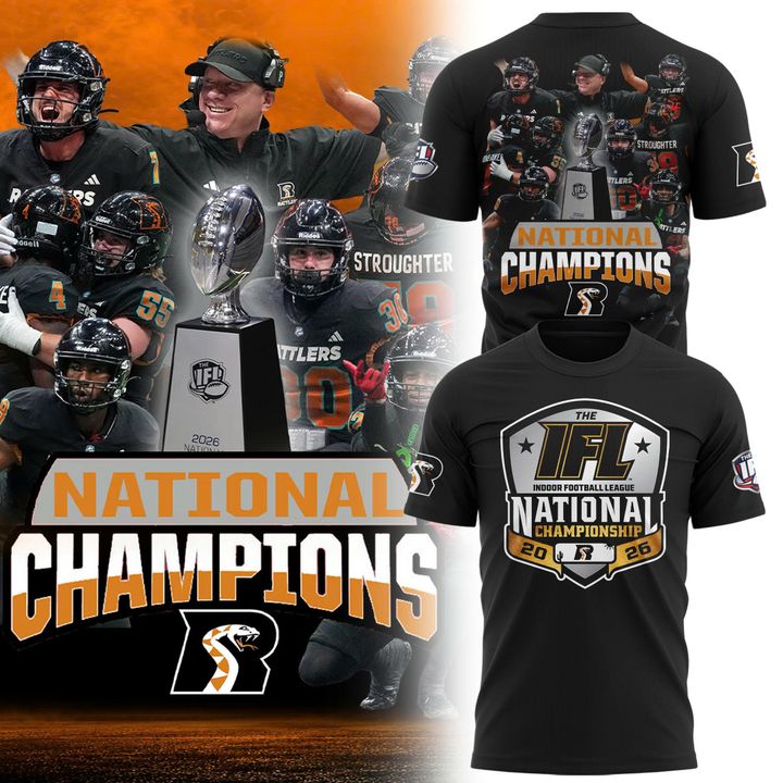 Arizona Rattlers 2026 IFL National Champions Photo T-Shirt - Men's Indoor Football Team Celebration Graphic Tee