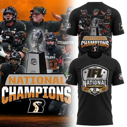 Arizona Rattlers 2026 IFL National Champions Photo T-Shirt - Men's Indoor Football Team Celebration Graphic Tee