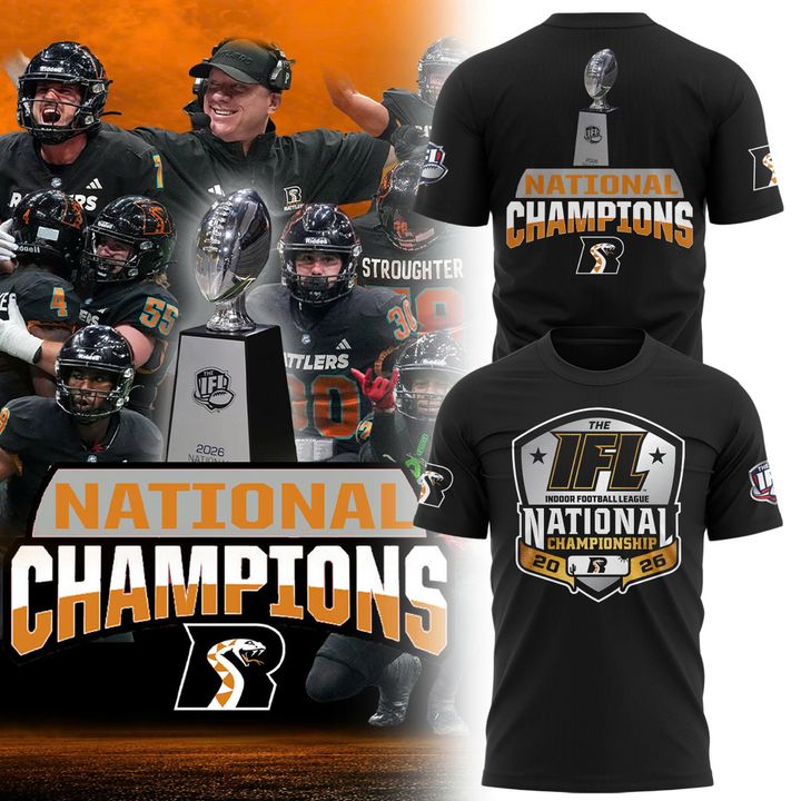 Official 2026 Arizona Rattlers IFL Champions Shirt - Black Football Championship Trophy & Player Photo Tee