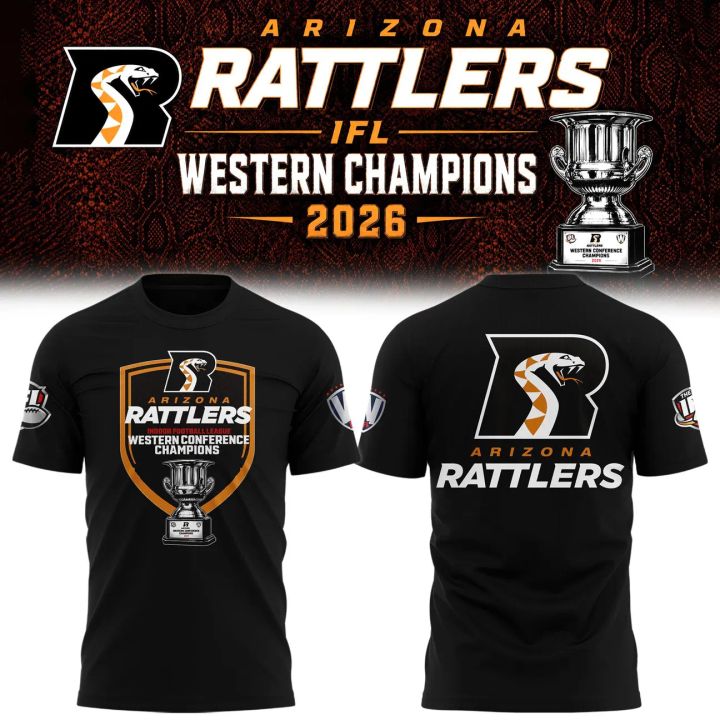 Arizona Rattlers 2026 Western Conference Champions T-Shirt - Black
