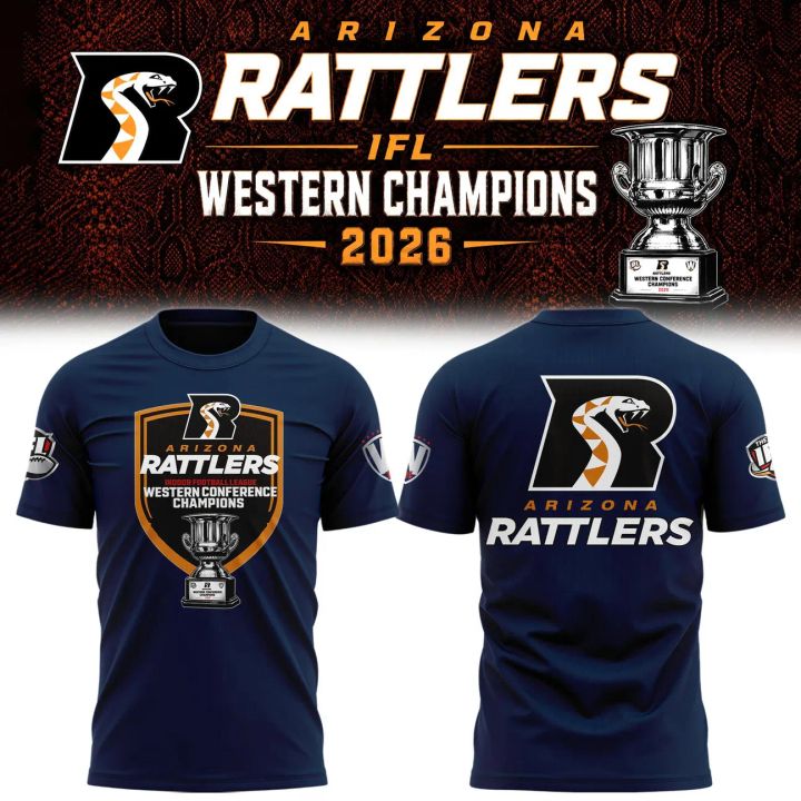 Arizona Rattlers 2026 Western Conference Champions T-Shirt - Navy