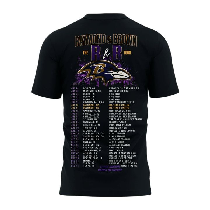 2026 Raymond and Brown The R&B Tour x Baltimore Ravens T-Shirt