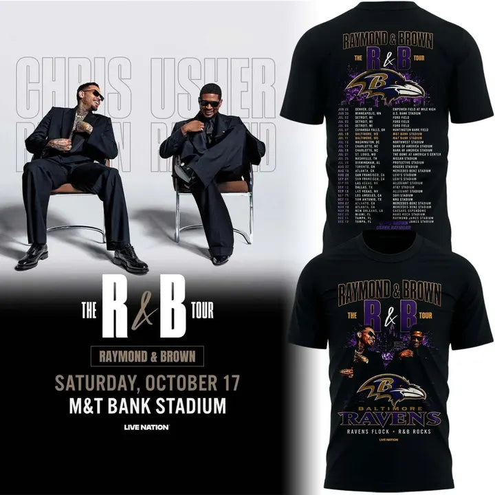 2026 Raymond and Brown The R&B Tour x Baltimore Ravens T-Shirt